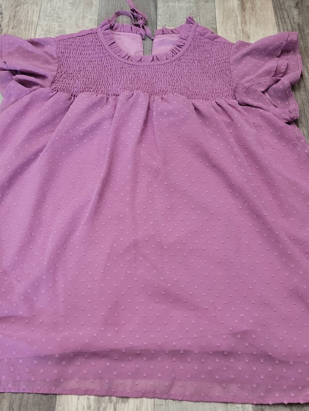 Lavender Ruffle Sleeve Blouse Shirt Women's XL Lilac Purple
